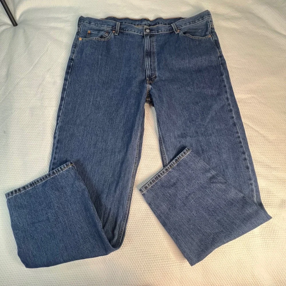 Levis 550 Relaxed Fit Medium Wash Blue Denim Jeans Mens 48x36 Big&Tall Cotton
